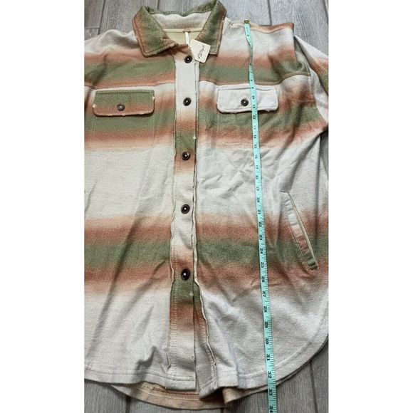 FREE PEOPLE $178 LARGE RUBY PRINTED SHACKET COTTON BLEND JACKET MARZIPAN - Picture 12 of 13